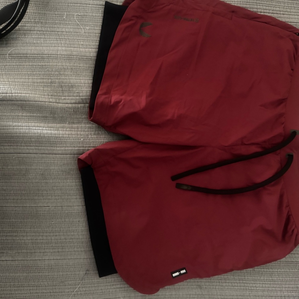 ASRV Men's Burgundy (crimson) Athletic liner Shorts 7’
